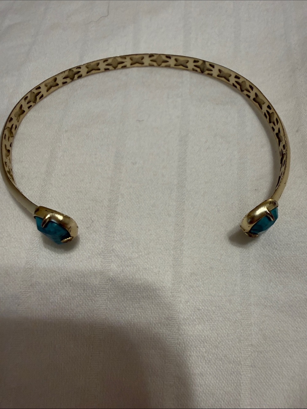 Kendra Scott Gold Open Cuff Bracelet with Turquoise Accents